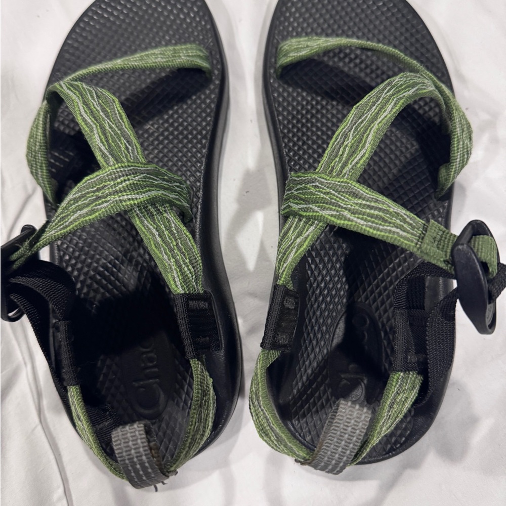 Chaco Black and Green Strappy Sandals
